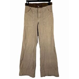 Vintage 70s Sundek Women 26x27.5 Corduroy Bell Bottoms Pants Beige Tan Brown USA